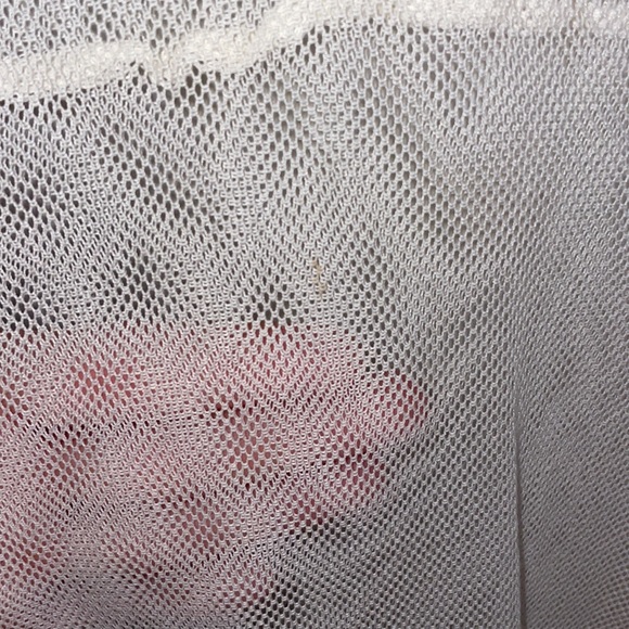 💕 SOLD Anthropologie White Mesh Top with Metal Beading - Picture 6 of 9